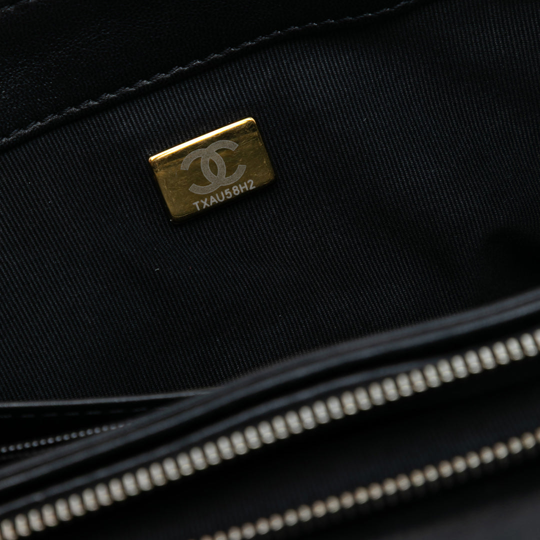 Chanel Medium Matelassé Cuir d’agneau All Slide Long Simple rabat