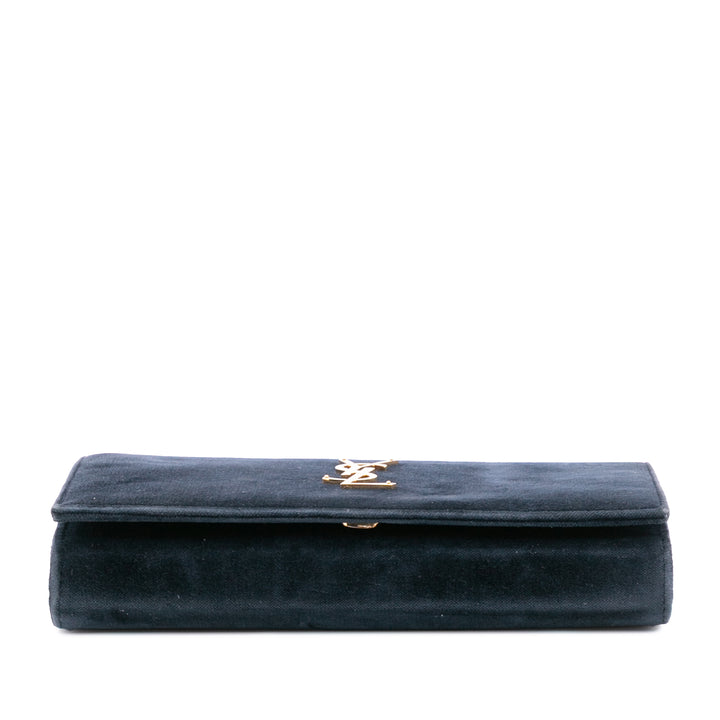 Saint Laurent Daim Monogram Kate Chain Wallet Vert – GABY PARIS Authentique