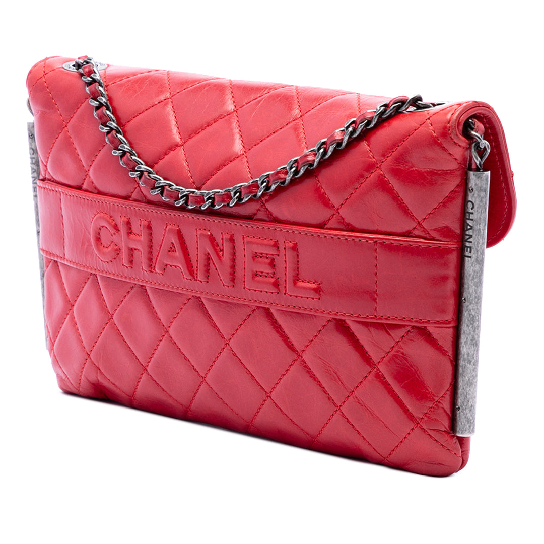 Chanel CC Matelassé Cuir d’agneau embossé LAX Simple rabat
