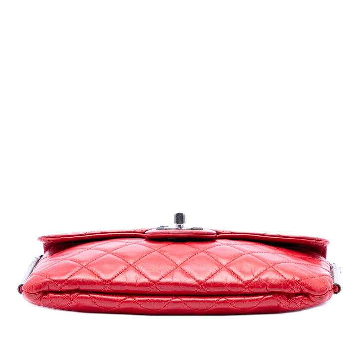 Chanel CC Matelassé Cuir d’agneau embossé LAX Simple rabat
