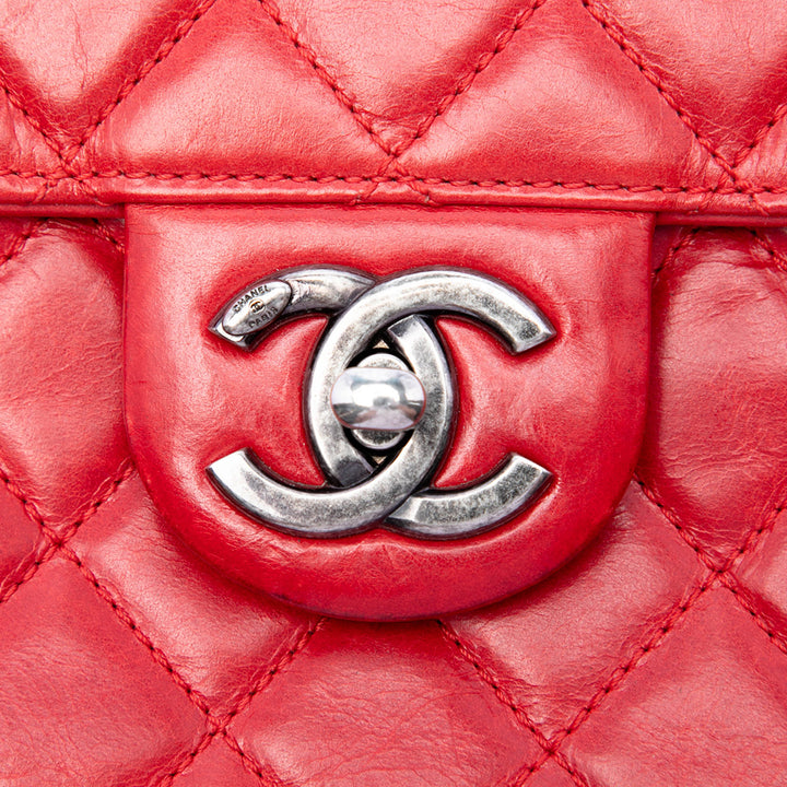 Chanel CC Matelassé Cuir d’agneau embossé LAX Simple rabat