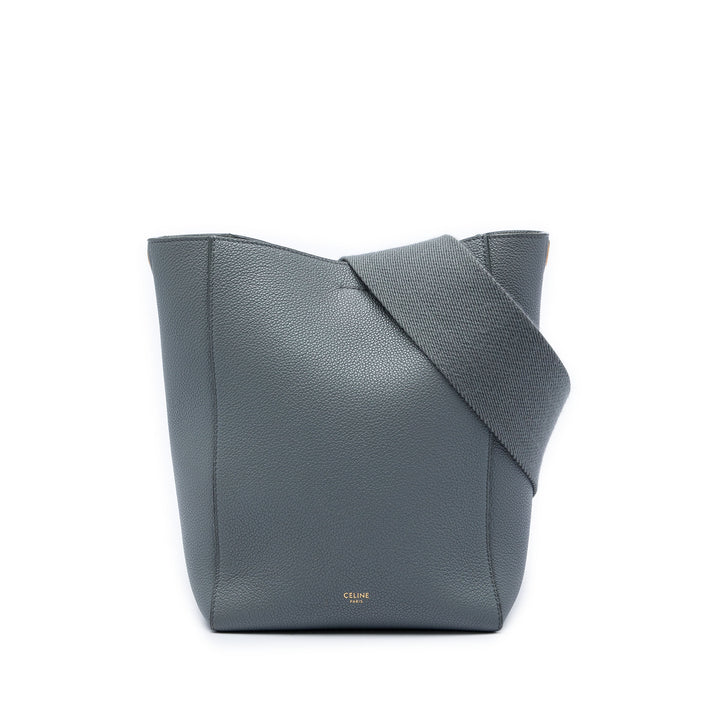Celine Souple grainé Seau Sangle Sac seau Petit Cuir de veau grainé Gris – vue principale – GABY PARIS