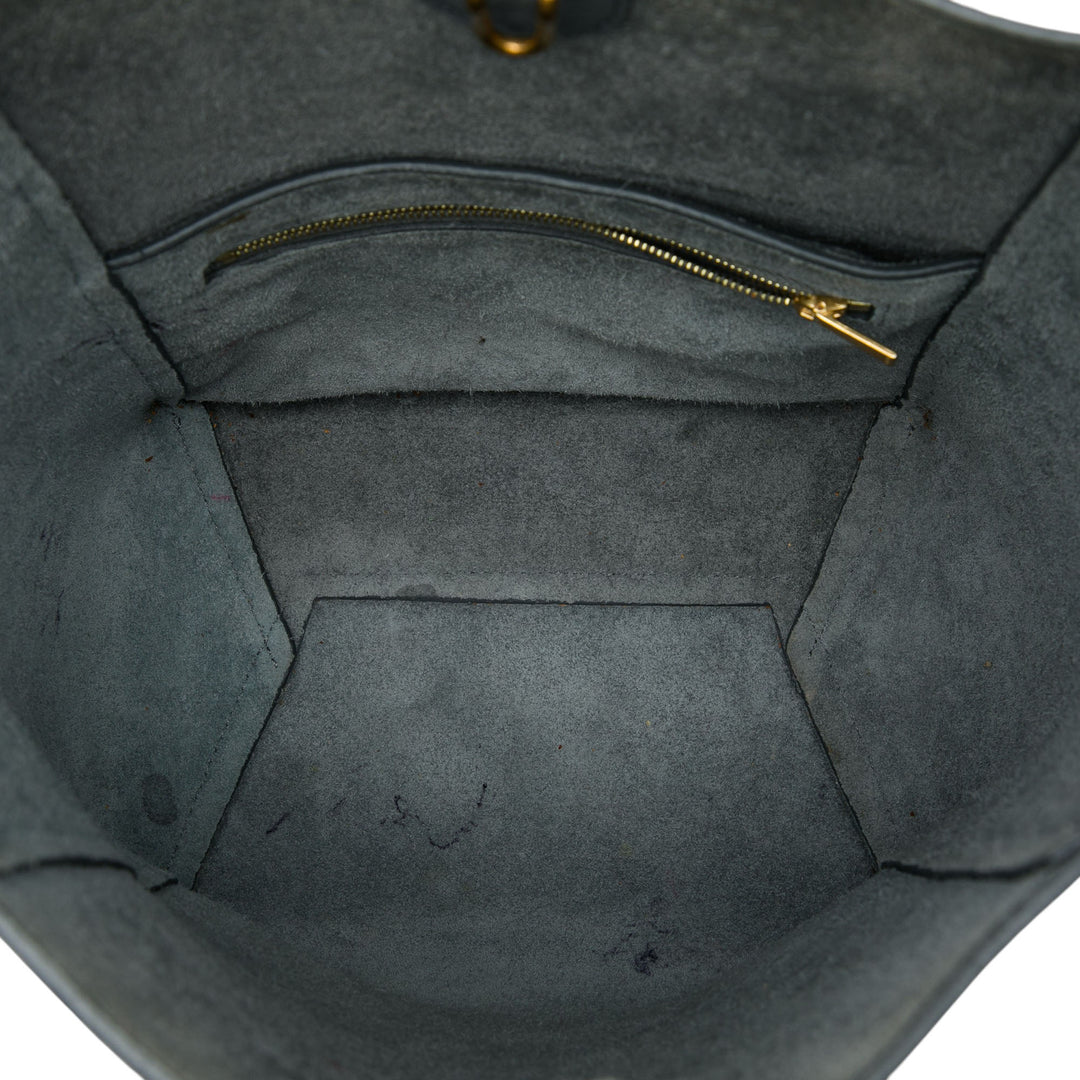 Celine Souple grainé Seau Sangle Sac seau Petit Cuir de veau grainé Gris – vue 4 – GABY PARIS