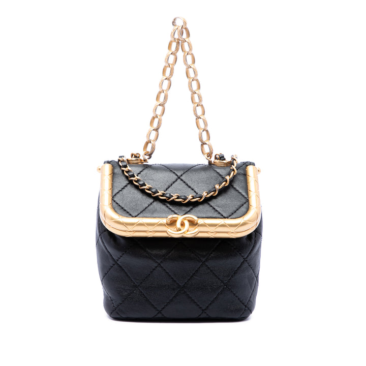 Matelassé My Crush Sac Micro Cuir d'agneau Noir