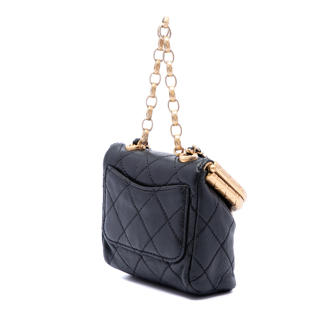 Matelassé My Crush Sac Micro Cuir d'agneau Noir