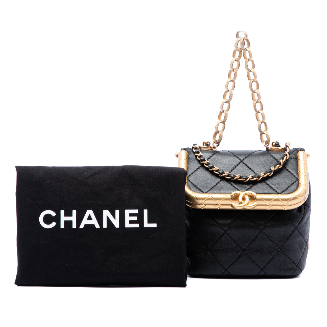 Matelassé My Crush Sac Micro Cuir d'agneau Noir