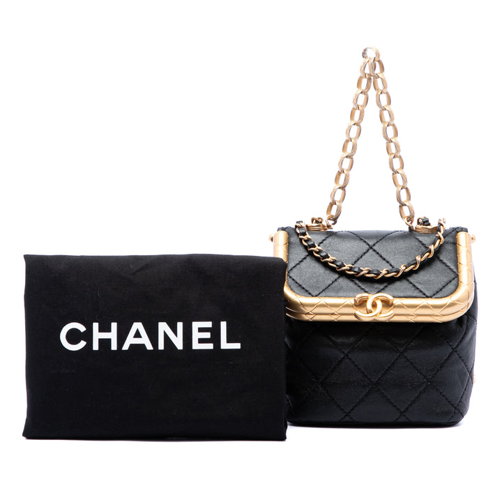 Matelassé My Crush Sac Micro Cuir d'agneau Noir