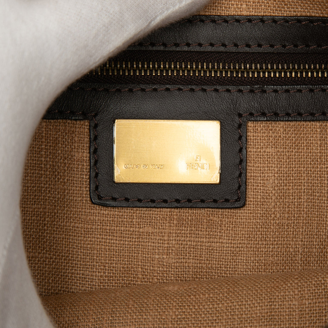 Fendi Cabas Zucca Zebra Imprimé Diavolo Trapezio Marron – vue 5 – GABY PARIS
