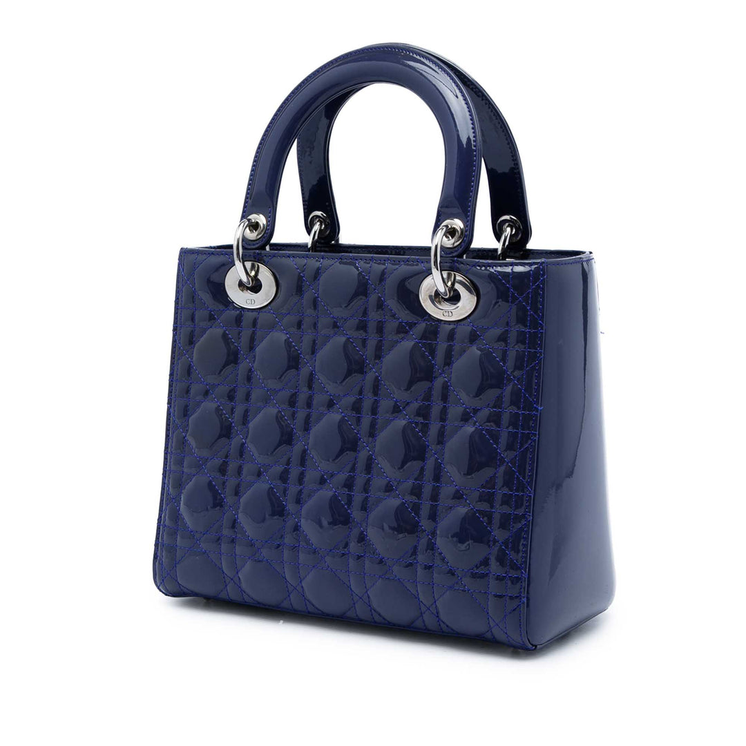 Dior Medium Cuir verni Cannage Lady Dior