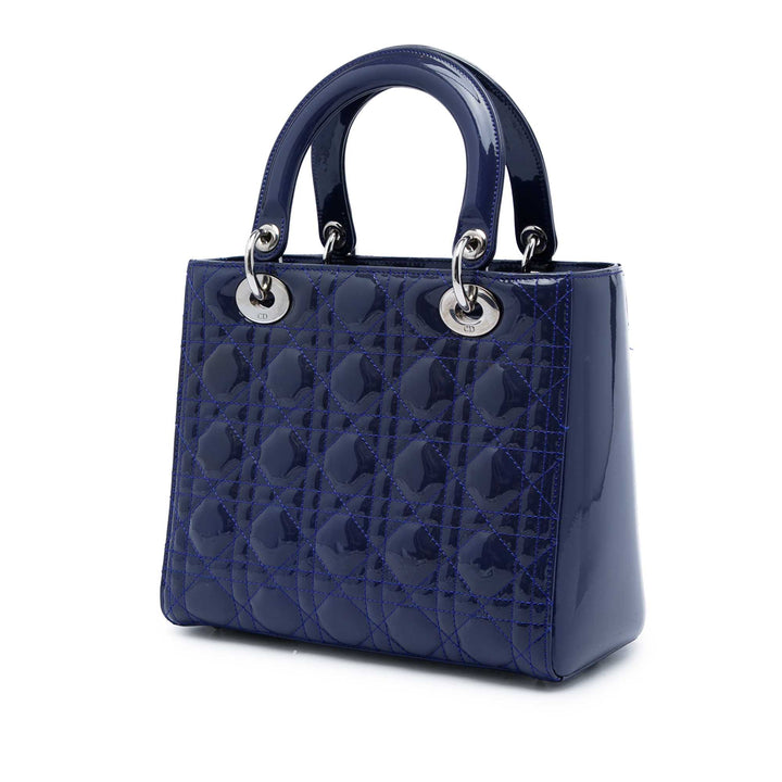 Dior Medium Cuir verni Cannage Lady Dior