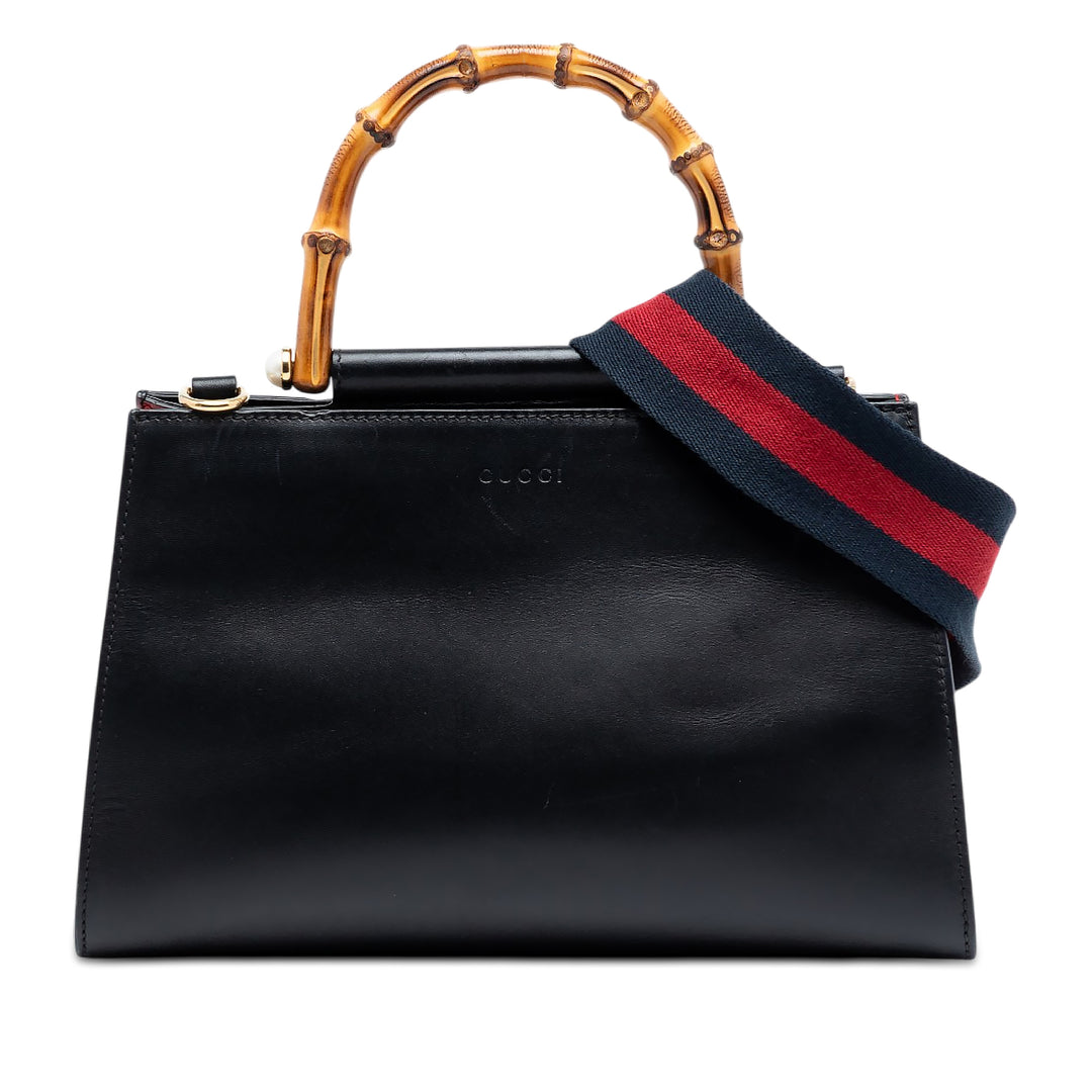 Gucci Small Cuir de veau Bamboo Web Nymphaea Sac