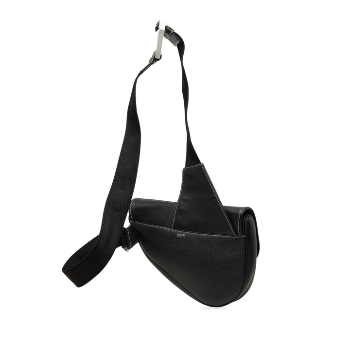 grainé Saddle Sac Cuir de veau grainé Noir
