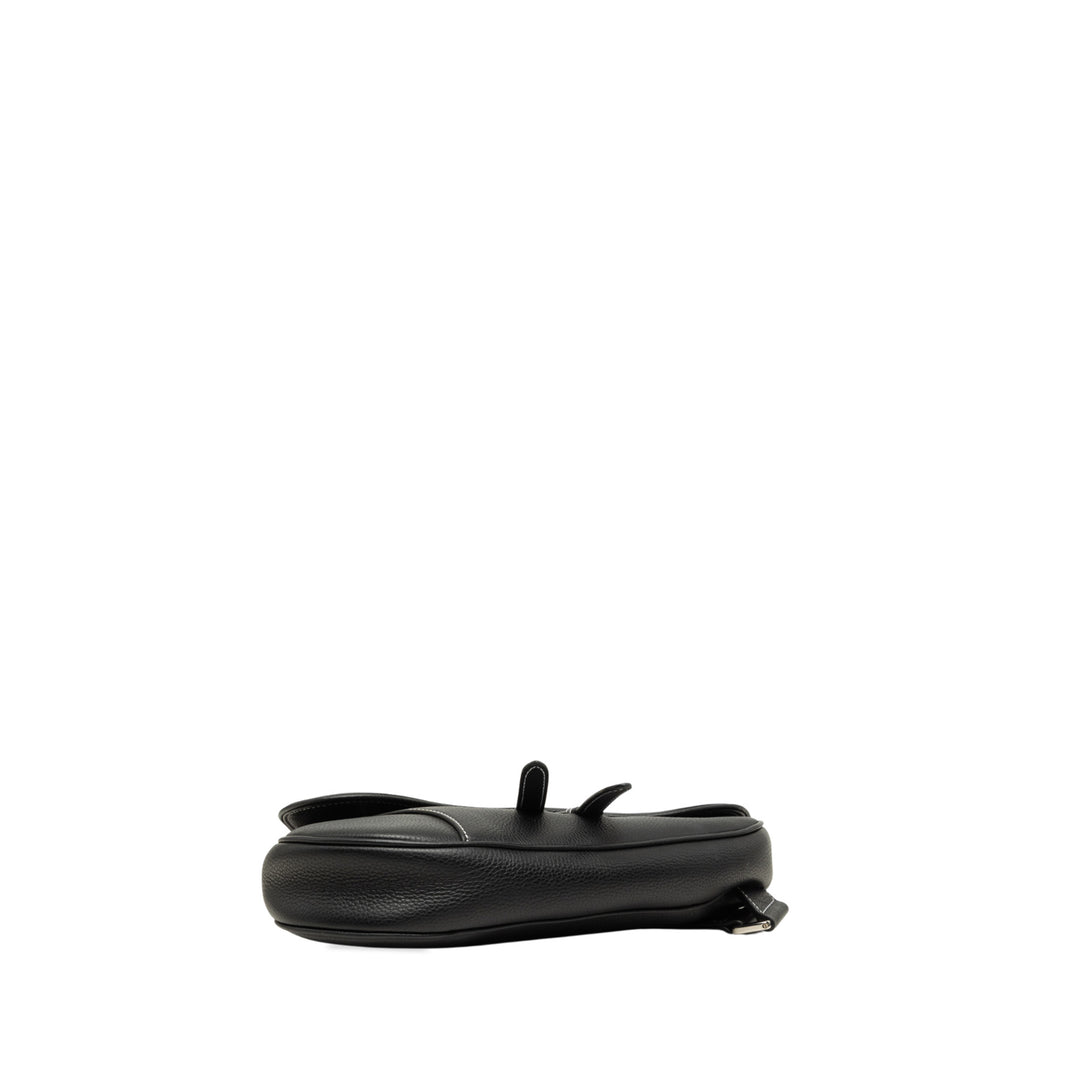 grainé Saddle Sac Cuir de veau grainé Noir