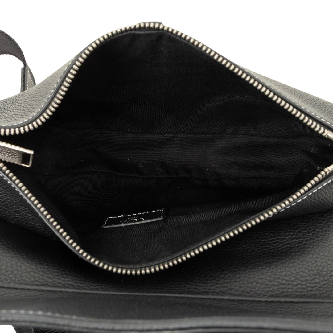 grainé Saddle Sac Cuir de veau grainé Noir