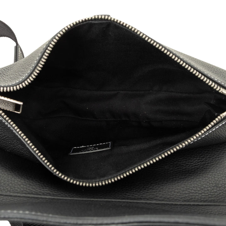 grainé Saddle Sac Cuir de veau grainé Noir