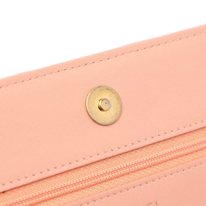 Quilted Caviar Boy Wallet on Chain Pink - Gaby Paris