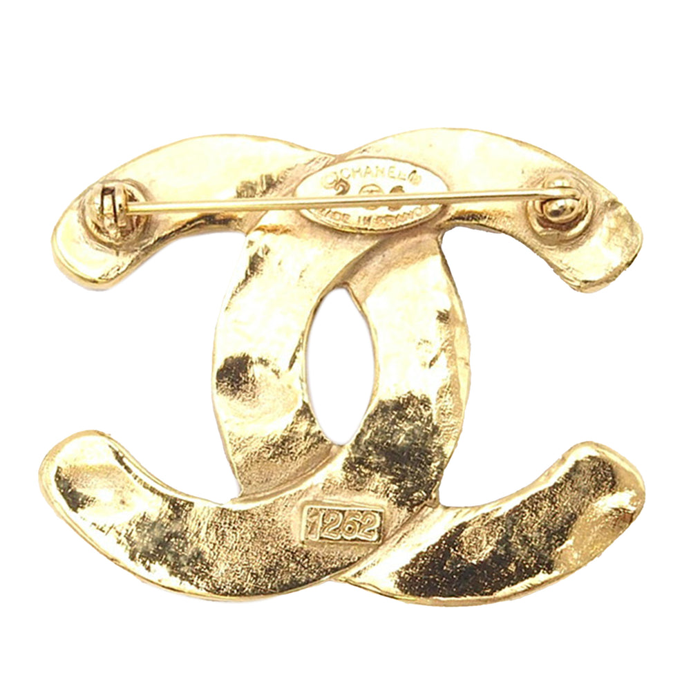 Gold Plated CC Brooch Gold - Gaby Paris