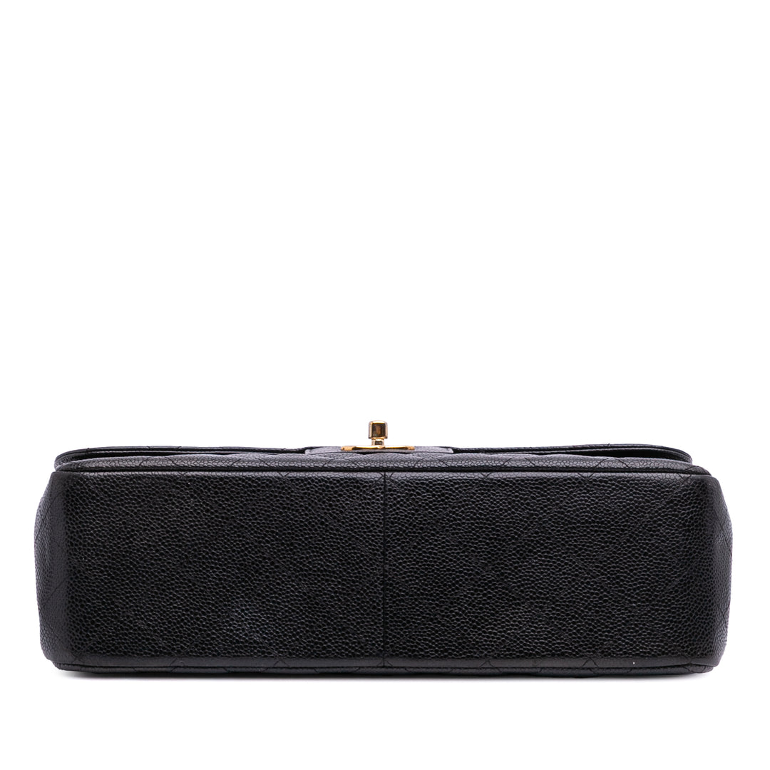 Jumbo Classic Caviar Double Flap Black - Gaby Paris