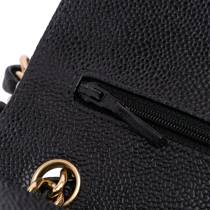 Jumbo Classic Caviar Double Flap Black - Gaby Paris