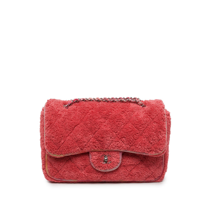 Chanel Matelassé Terry Cloth Ruban à rabat Jumbo Rose – vue principale – GABY PARIS