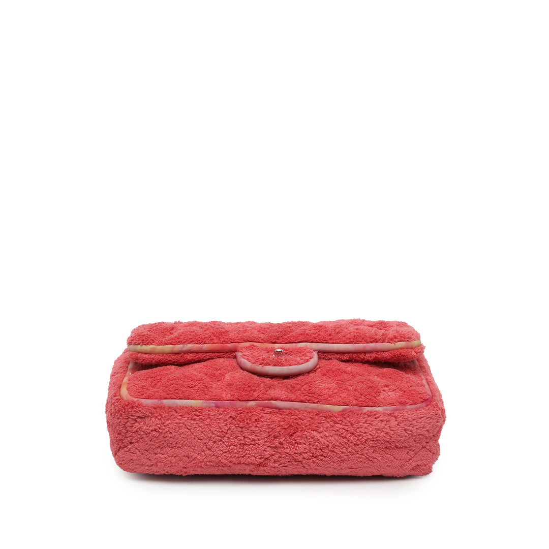Chanel Matelassé Terry Cloth Ruban à rabat Jumbo Rose – vue 3 – GABY PARIS