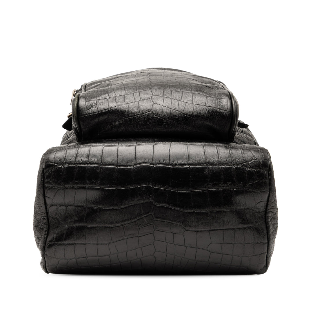 Saint Laurent Croc embossé Cuir Sac à dos