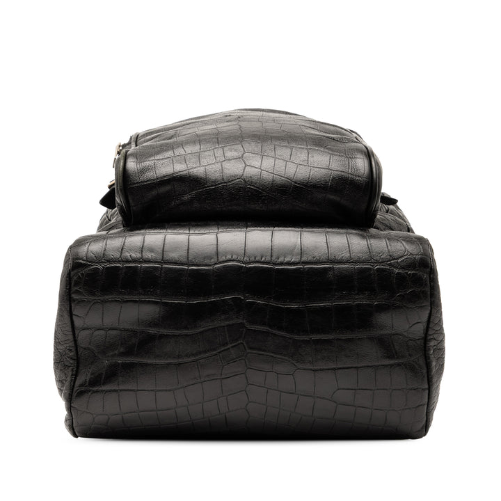 Saint Laurent Croc embossé Cuir Sac à dos