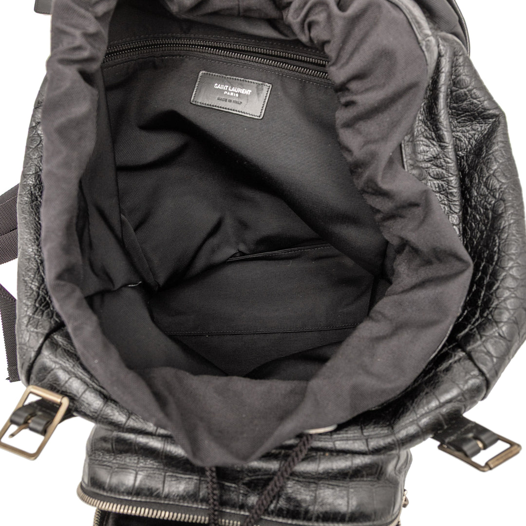 Saint Laurent Croc embossé Cuir Sac à dos