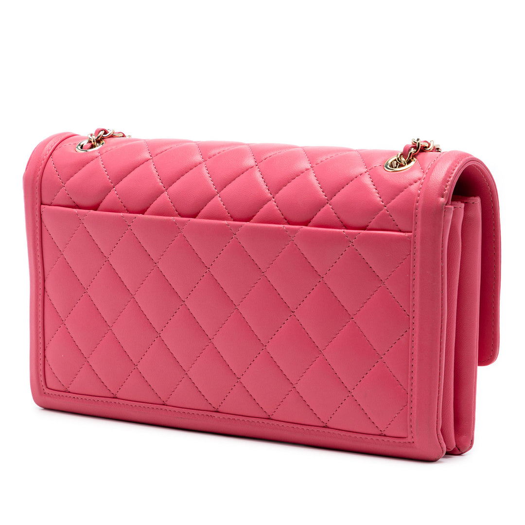 Chanel Medium Matelassé Cuir d’agneau 3 Compartment à rabat