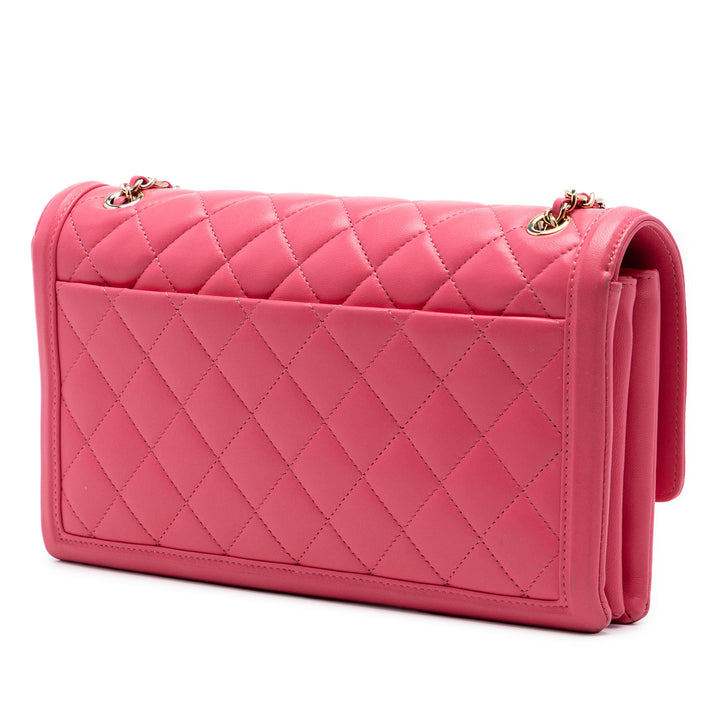 Chanel Medium Matelassé Cuir d’agneau 3 Compartment à rabat