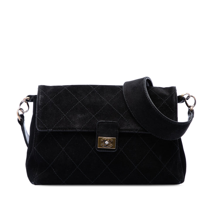 Chanel CC Matelassé Wild Stitch à rabat Daim