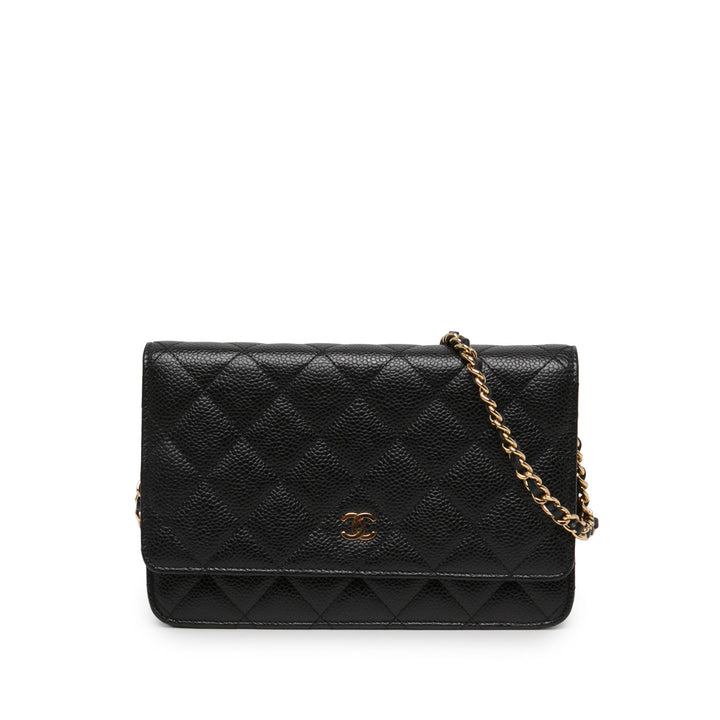 Chanel Sac bandoulière CC Matelassé Wallet on Chain Cuir caviar Noir – vue principale – GABY PARIS