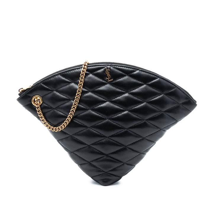 Saint Laurent Large Matelassé Cuir d’agneau Sade Triangle Pochette