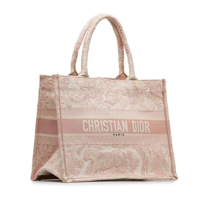 Medium Toile de Jouy Book Tote Pink - Gaby Paris
