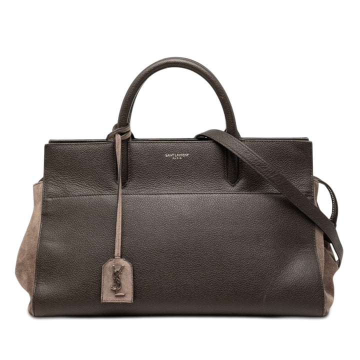 Saint Laurent Small Cuir et Daim Rive Gauche Cabas Cabas