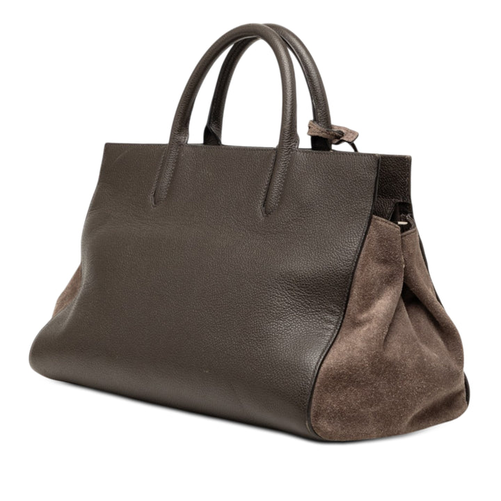 Saint Laurent Small Cuir et Daim Rive Gauche Cabas Cabas