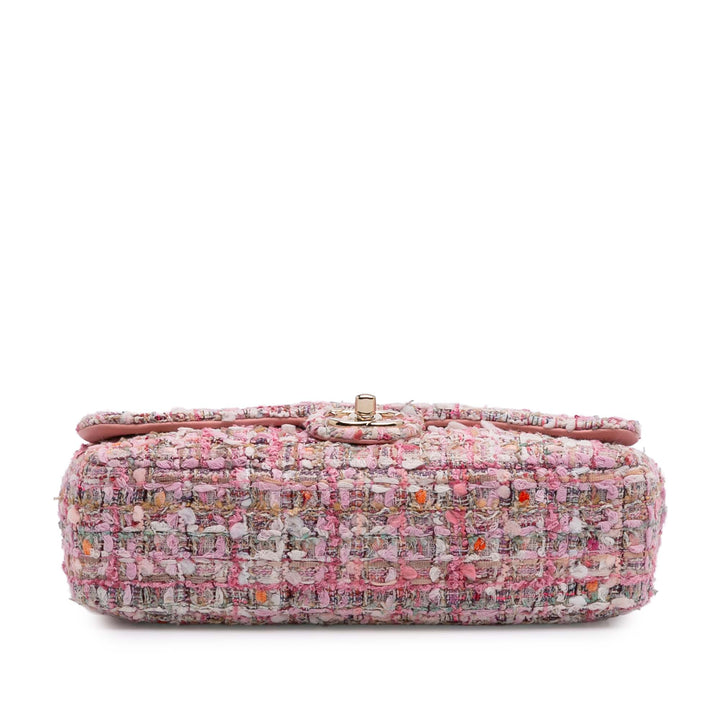 Mini Tweed Pearl Top Handle Flap Pink - Gaby Paris