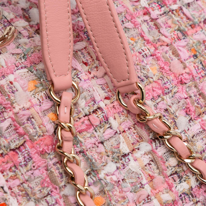 Mini Tweed Pearl Top Handle Flap Pink - Gaby Paris