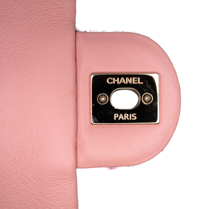 Mini Tweed Pearl Top Handle Flap Pink - Gaby Paris