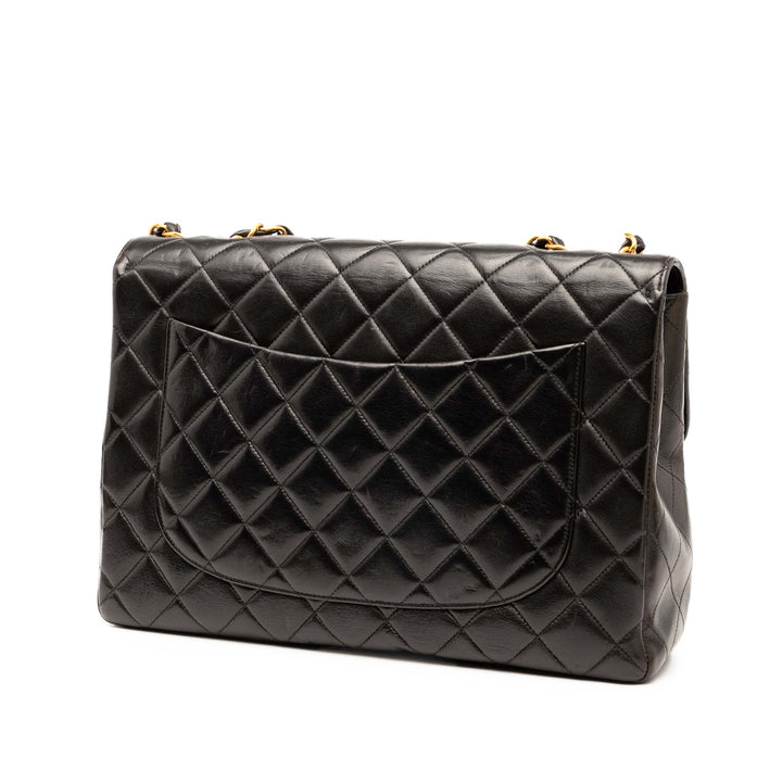 Chanel Jumbo Classic Cuir d’agneau Simple rabat Noir – GABY PARIS Authentique