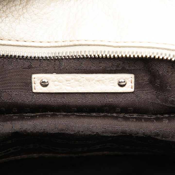 Celine Sac porté épaule Métallisé grainé Bittersweet Hobo Cuir de veau grainé Blanc – vue 5 – GABY PARIS