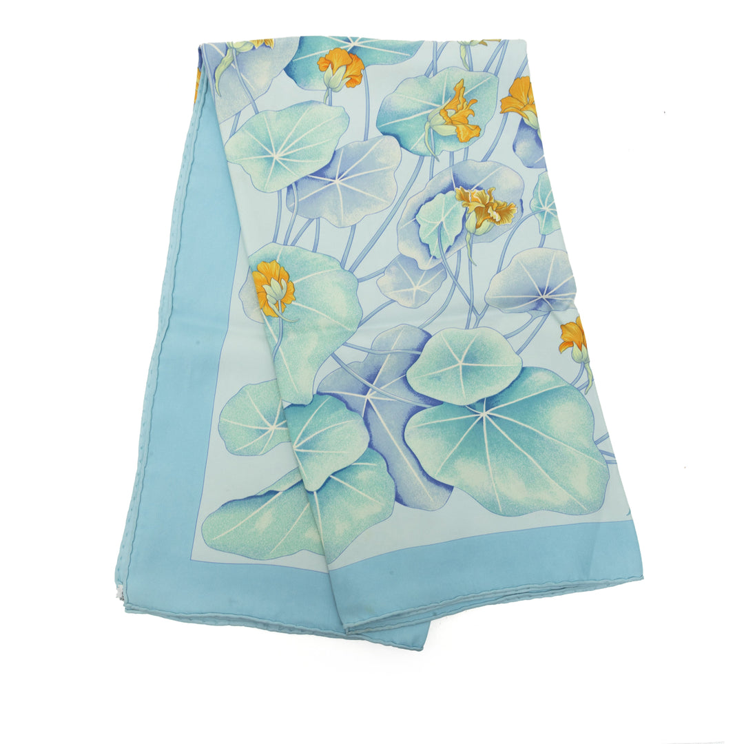 Hermès Les Capucines Foulard 90 Bleu