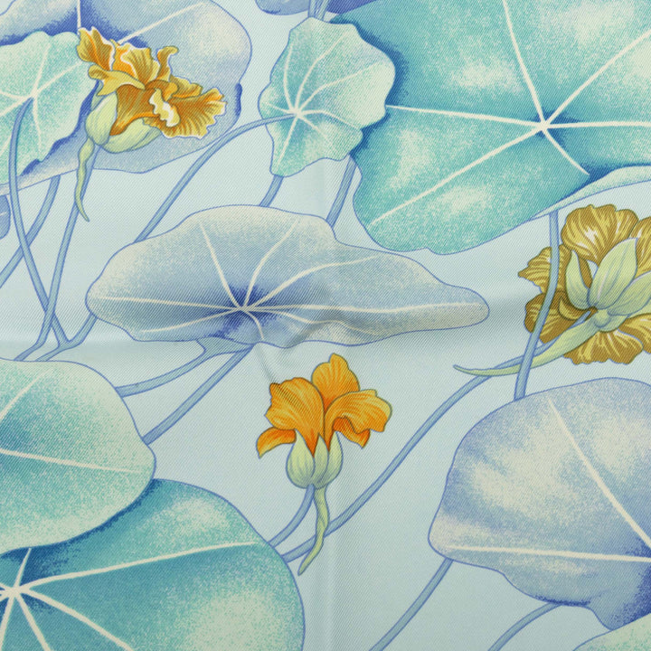 Hermès Les Capucines Foulard 90 Bleu