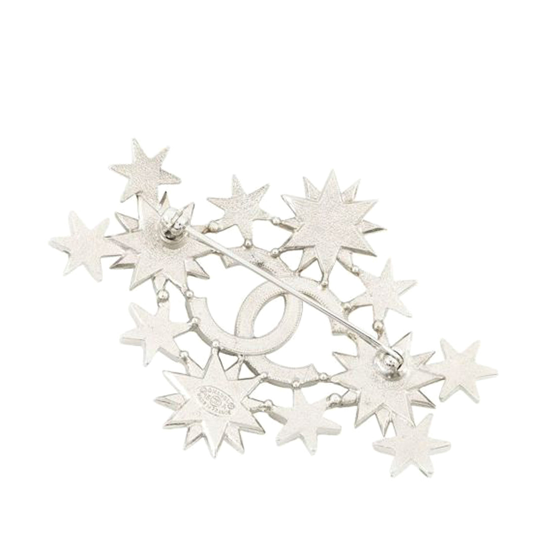 Chanel Doré Plated CC Rhinestones Star Broche Doré