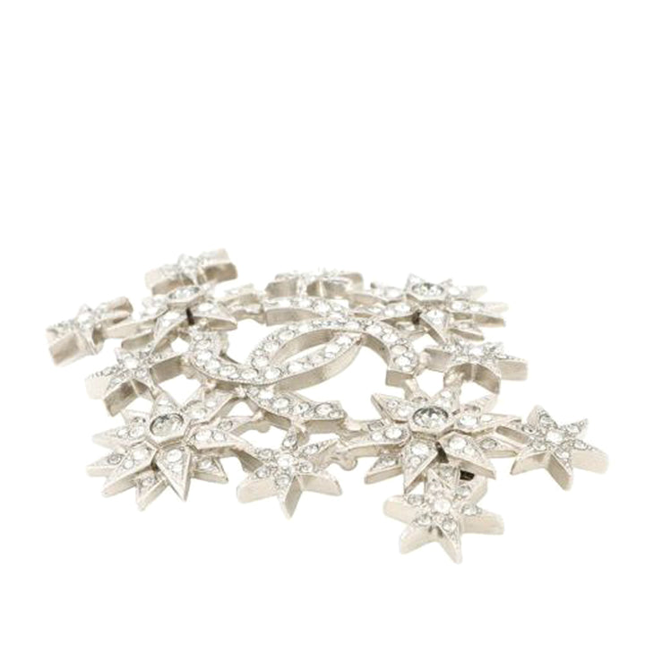 Chanel Doré Plated CC Rhinestones Star Broche Doré