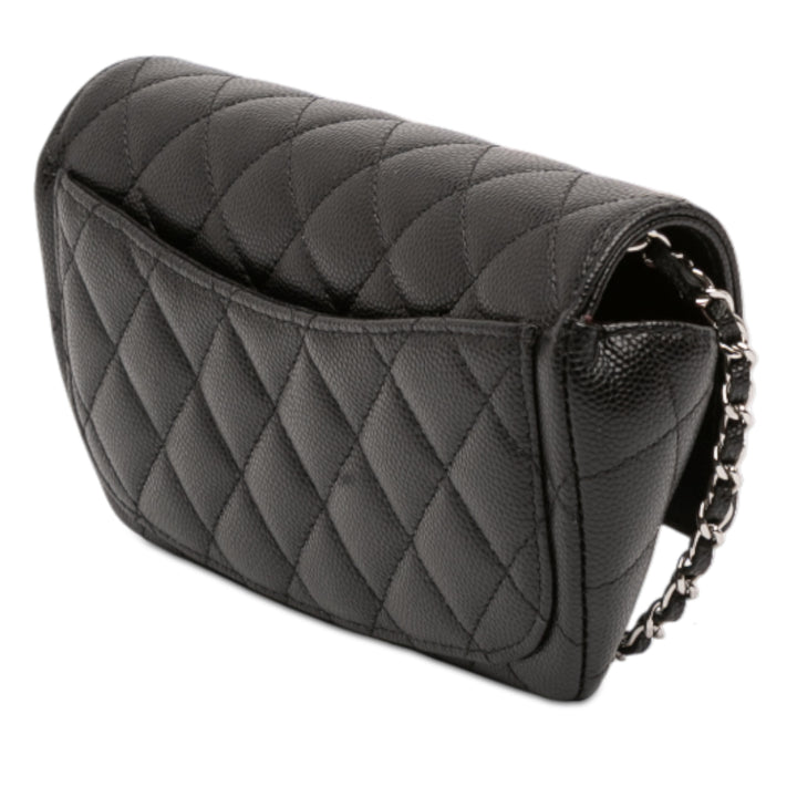 Chanel Matelassé Caviar Sunglasses Étui avec chaîne