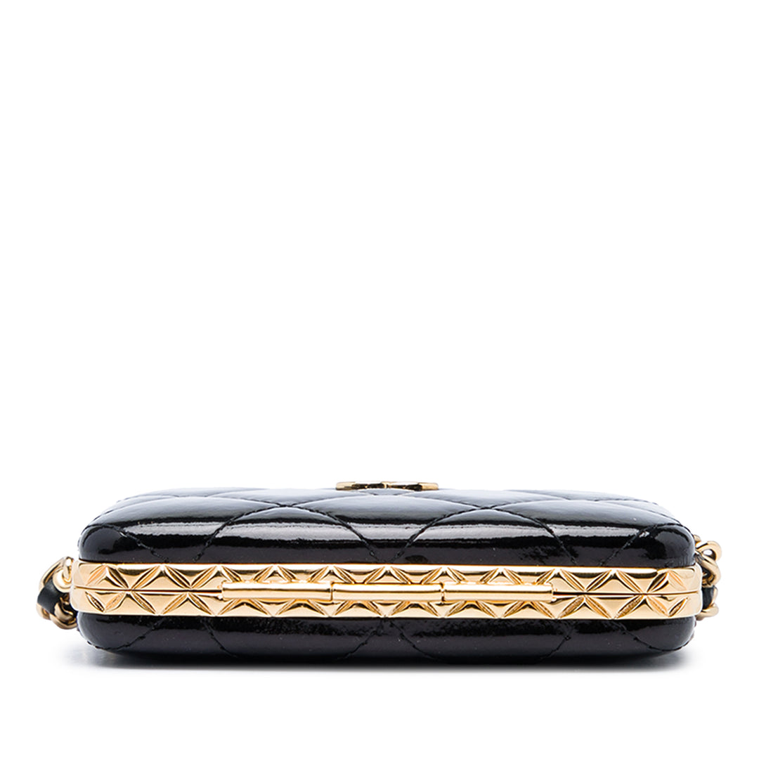 Chanel Sac bandoulière Glacé Boîte avec chaîne Petit Cuir de chèvre Noir – vue 3 – GABY PARIS