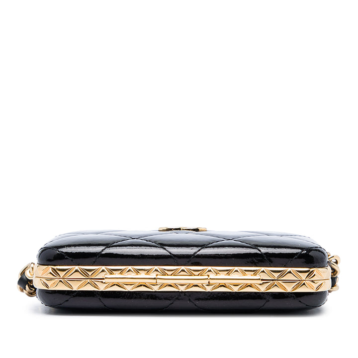 Chanel Sac bandoulière Glacé Boîte avec chaîne Petit Cuir de chèvre Noir – vue 3 – GABY PARIS