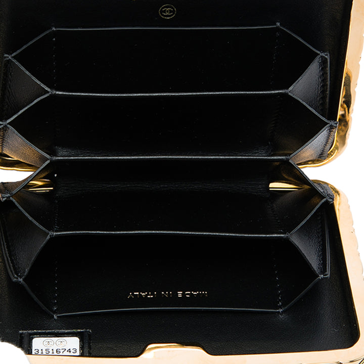 Chanel Sac bandoulière Glacé Boîte avec chaîne Petit Cuir de chèvre Noir – vue 4 – GABY PARIS