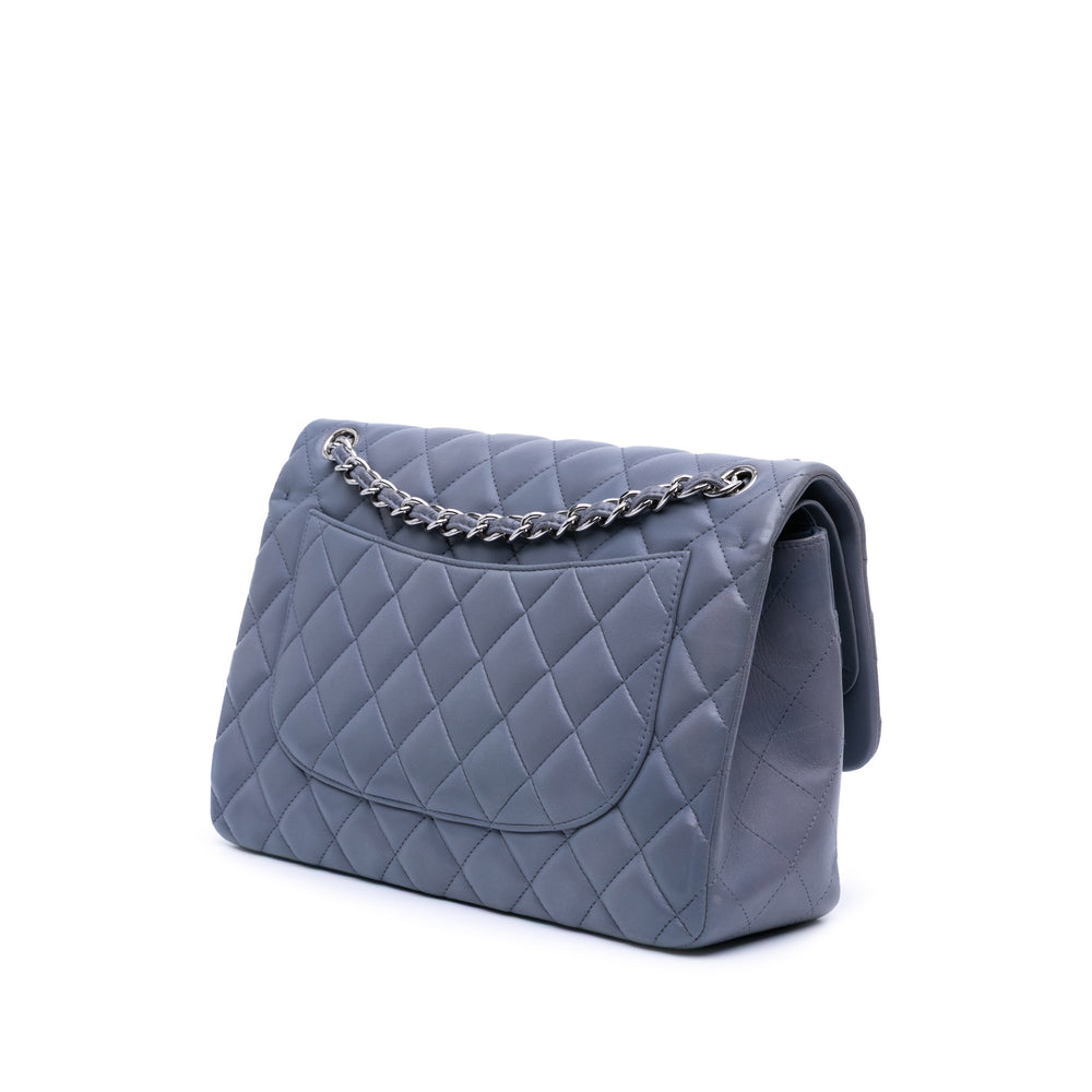 Jumbo Classic Lambskin Double Flap Purple - Gaby Paris